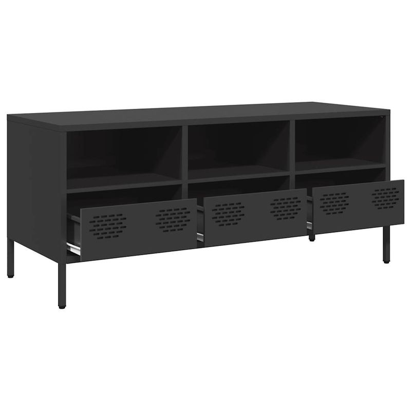 Casa si Gradina - Mobilier - Comode si corpuri - Comode - Dulap TV, negru, 101,5x39x43,5 cm, otel laminat la rece - Infinity.ro