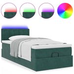 Casa si Gradina - Mobilier - Paturi si accesorii - Paturi - Cadru de pat otoman cu saltea verde inchis 80x200cm catifea - Infinity.ro