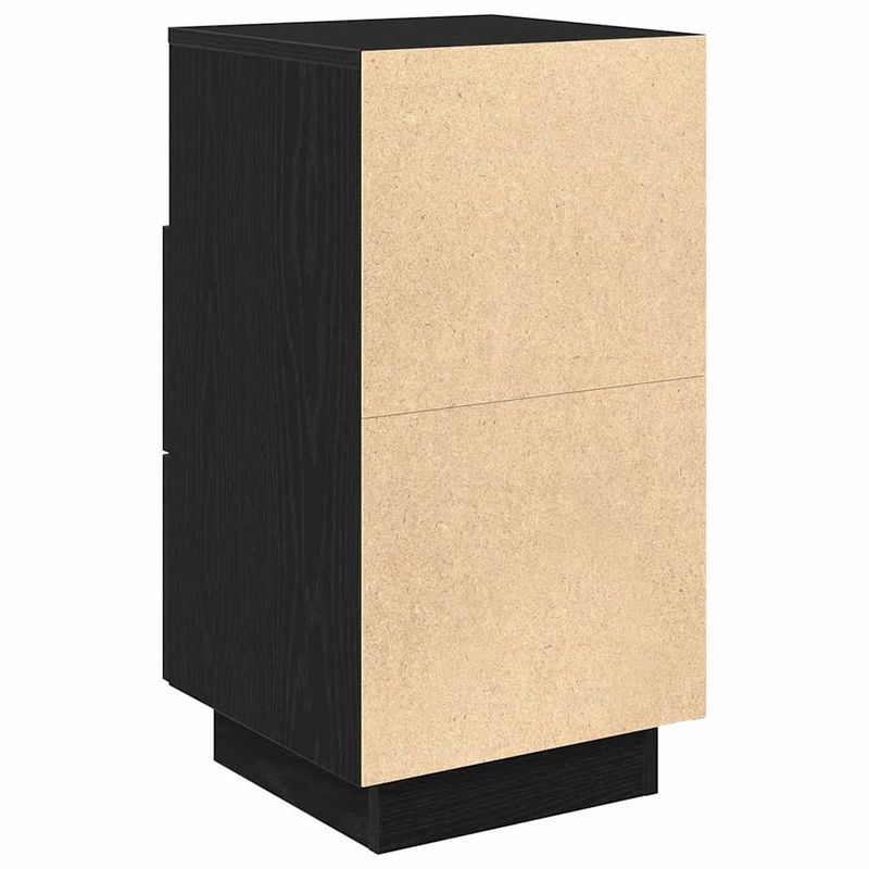 Casa si Gradina - Mobilier - Comode si corpuri - Noptiere - Noptiere 2 buc cu 2 sertare Negru 36x36x68 cm - Infinity.ro