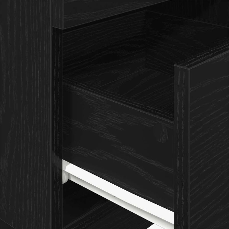 Casa si Gradina - Mobilier - Comode si corpuri - Noptiere - Noptiere 2 buc cu 2 sertare Negru 36x36x68 cm - Infinity.ro