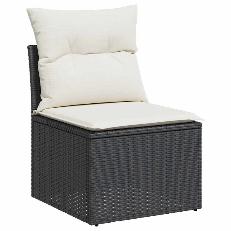 Casa si Gradina - Gradina si terasa - Mobilier exterior - Seturi mobila gradina - Set mobilier de gradina cu perne, 5 piese, negru, poliratan - Infinity.ro