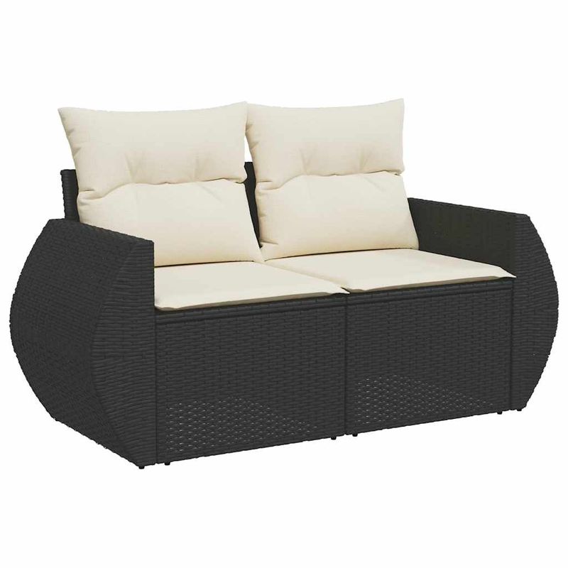 Casa si Gradina - Gradina si terasa - Mobilier exterior - Seturi mobila gradina - Set mobilier de gradina cu perne, 5 piese, negru, poliratan - Infinity.ro