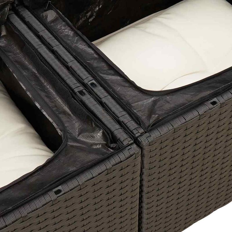 Casa si Gradina - Gradina si terasa - Mobilier exterior - Seturi mobila gradina - Set mobilier de gradina cu perne, 5 piese, negru, poliratan - Infinity.ro