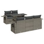 Casa si Gradina - Gradina si terasa - Mobilier exterior - Seturi mobila gradina - Set mobilier gradina cu perne, 6 piese, gri, poliratan - Infinity.ro