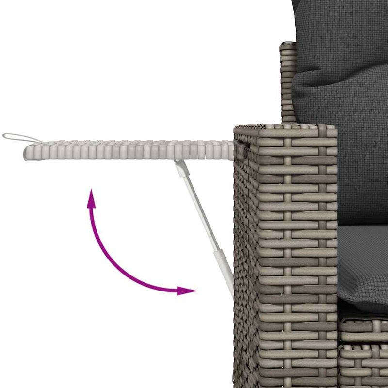 Casa si Gradina - Gradina si terasa - Mobilier exterior - Seturi mobila gradina - Set mobilier gradina cu perne, 6 piese, gri, poliratan - Infinity.ro