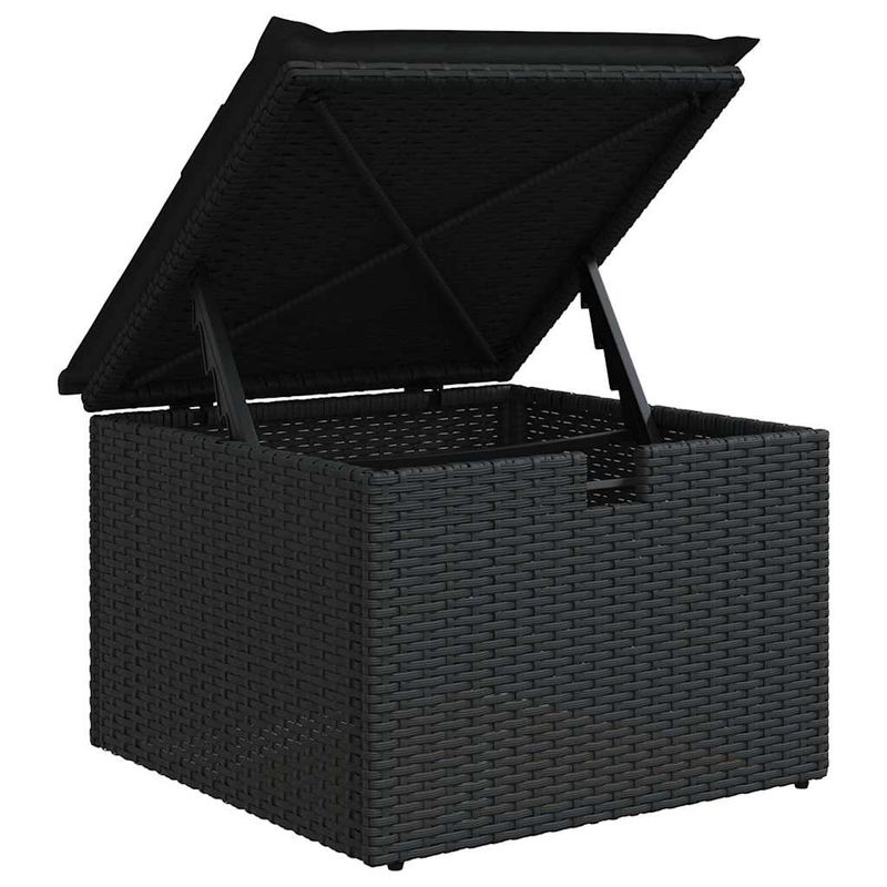 Casa si Gradina - Gradina si terasa - Mobilier exterior - Seturi mobila gradina - Set mobilier de gradina cu perne, 4 piese, negru, poliratan - Infinity.ro