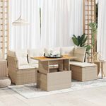 Casa si Gradina - Gradina si terasa - Mobilier exterior - Seturi mobila gradina - Set canapele de gradina cu perne, 6 piese, bej, poliratan - Infinity.ro