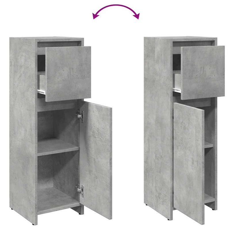 Casa si Gradina - Mobilier - Mobilier baie - Comode baie - Dulap de baie, gri beton, 30 x 30 x 95 cm, PAL - Infinity.ro