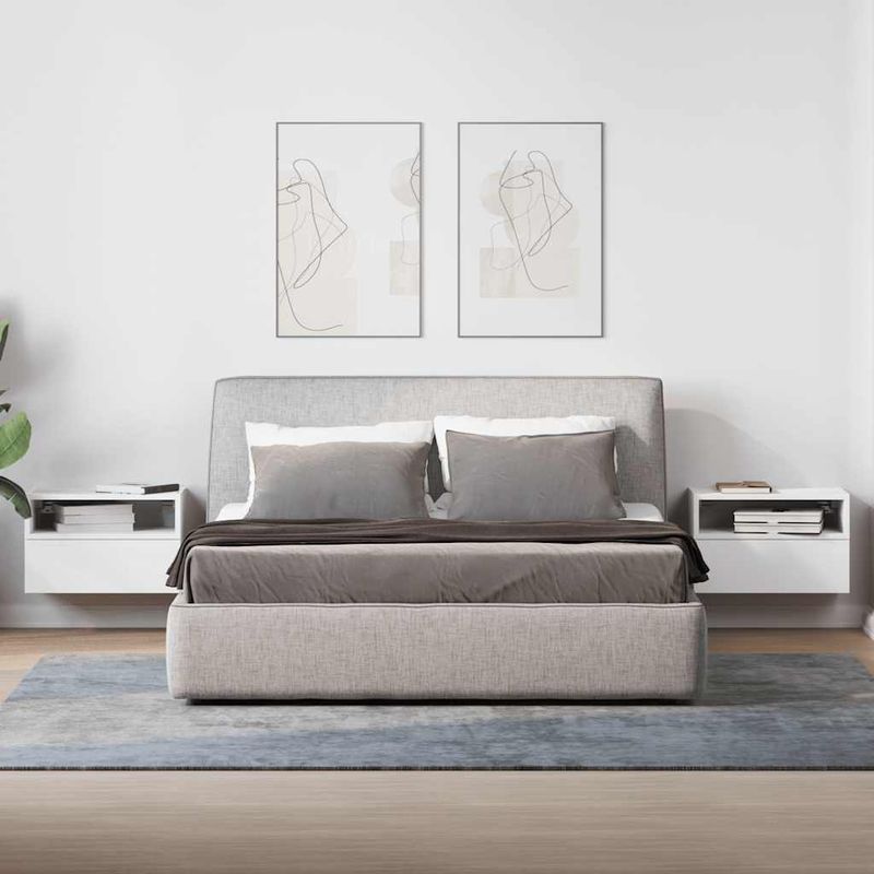 Casa si Gradina - Mobilier - Comode si corpuri - Noptiere - Noptiere de perete, 2 buc., alb, 45x26x28,5 cm - Infinity.ro