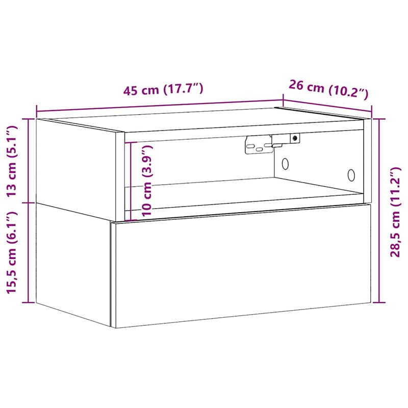 Casa si Gradina - Mobilier - Comode si corpuri - Noptiere - Noptiere de perete, 2 buc., alb, 45x26x28,5 cm - Infinity.ro