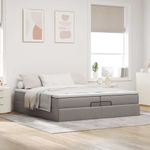 Casa si Gradina - Mobilier - Paturi si accesorii - Paturi - Cadru de pat otoman cu saltele Taupe 200x200cm tesatura - Infinity.ro
