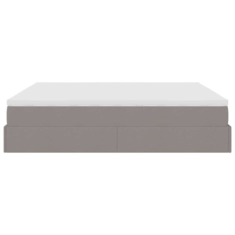 Casa si Gradina - Mobilier - Paturi si accesorii - Paturi - Cadru de pat otoman cu saltele Taupe 200x200cm tesatura - Infinity.ro
