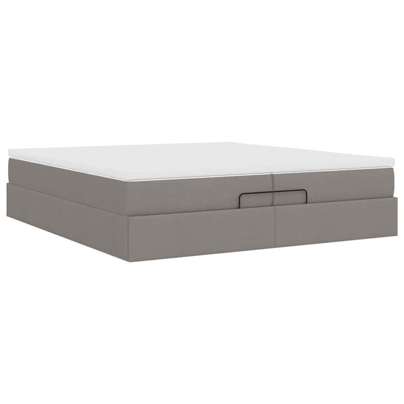 Casa si Gradina - Mobilier - Paturi si accesorii - Paturi - Cadru de pat otoman cu saltele Taupe 200x200cm tesatura - Infinity.ro