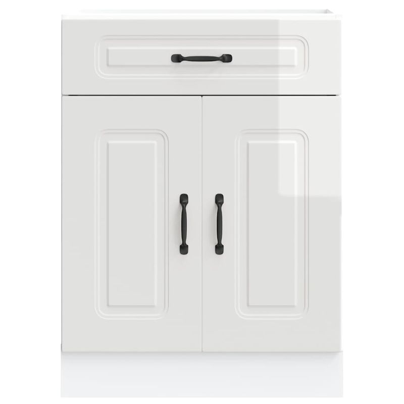 Casa si Gradina - Mobilier - Comode si corpuri - Corpuri bucatarie - Dulap baza de bucatarie „Kalmar” lemn prelucrat alb lucios, mărime 60x46x81.5 cm, model 1x dulap inferior (2 uși 1 sertar) - Infinity.ro