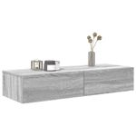 Casa si Gradina - Mobilier - Biblioteci si rafturi - Rafturi - Raft de perete cu sertare Gri Sonoma 100x36x19cm Lemn prelucrat - Infinity.ro