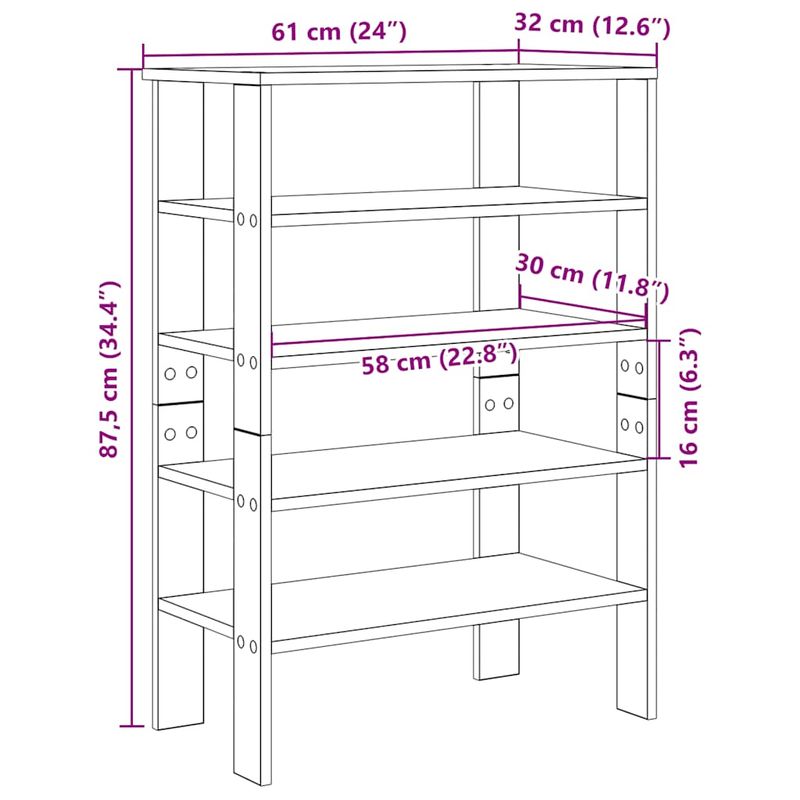 Casa si Gradina - Mobilier - Organizare si depozitare - Organizator incaltaminte - Pantofar, gri sonoma61x32x87,5 cm, lemn prelucrat - Infinity.ro