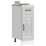 Casa si Gradina - Mobilier - Comode si corpuri - Corpuri bucatarie - Dulap de baza de bucatarie „Kalmar” Lemn prelucrat gri beton, model 1x dulap inferior (1 ușă 1 sertar), mărime 30x46x81.5 cm - Infinity.ro