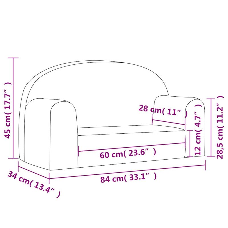 Casa si Gradina - Mobilier - Mobilier copii - Mobilier camera copiilor - Canapea pentru copii cu 2 locuri, albastru, plus moale - Infinity.ro