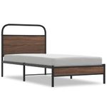 Casa si Gradina - Mobilier - Paturi si accesorii - Paturi - Cadru de pat fara saltea stejar maro 90x200 cm Lemn prelucrat, model cu tăblie de cap și tăblie de picioare joasă - Infinity.ro