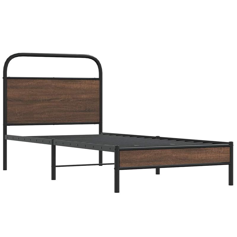 Casa si Gradina - Mobilier - Paturi si accesorii - Paturi - Cadru de pat fara saltea stejar maro 90x200 cm Lemn prelucrat, model cu tăblie de cap și tăblie de picioare joasă - Infinity.ro