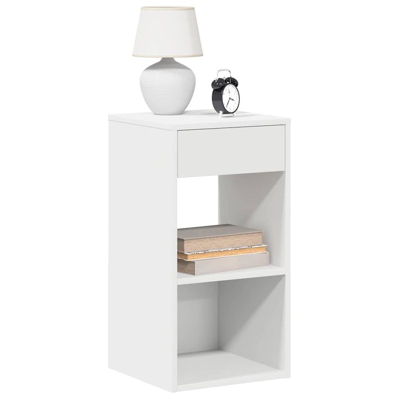 Casa si Gradina - Mobilier - Comode si corpuri - Noptiere - Noptiere cu sertar 2 buc Alb 35x34x66,5 cm - Infinity.ro