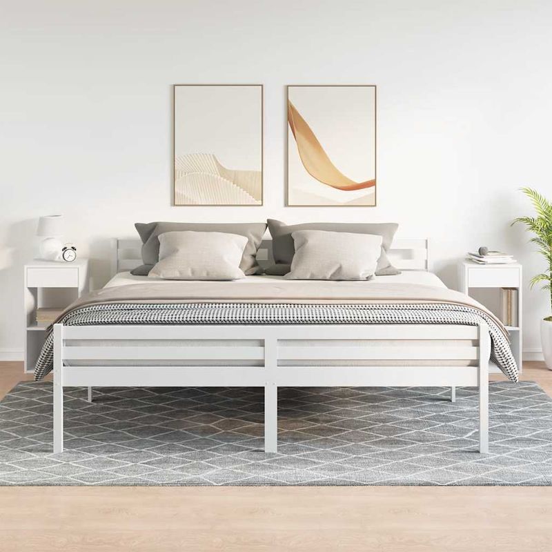 Casa si Gradina - Mobilier - Comode si corpuri - Noptiere - Noptiere cu sertar 2 buc Alb 35x34x66,5 cm - Infinity.ro