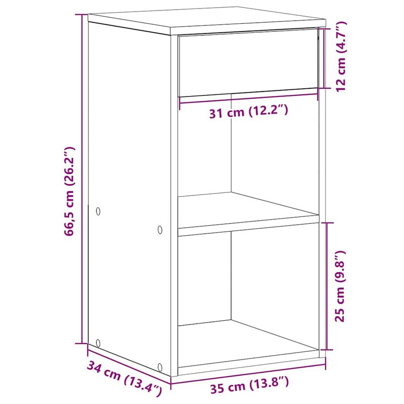 Casa si Gradina - Mobilier - Comode si corpuri - Noptiere - Noptiere cu sertar 2 buc Alb 35x34x66,5 cm - Infinity.ro