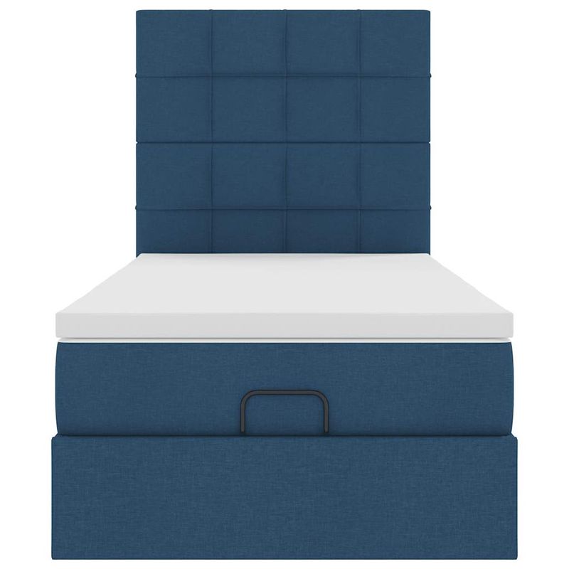 Casa si Gradina - Mobilier - Paturi si accesorii - Paturi - Cadru de pat otoman cu saltea tesatura albastra 100x200cm - Infinity.ro