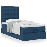 Casa si Gradina - Mobilier - Paturi si accesorii - Paturi - Cadru de pat otoman cu saltea tesatura albastra 90x200cm - Infinity.ro