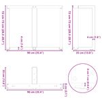 Casa si Gradina - Mobilier - Feronerie si accesorii mobila - Picioare pentru masa in forma de T, 2 buc alb otel, mărime 90x35x(72-73) cm - Infinity.ro