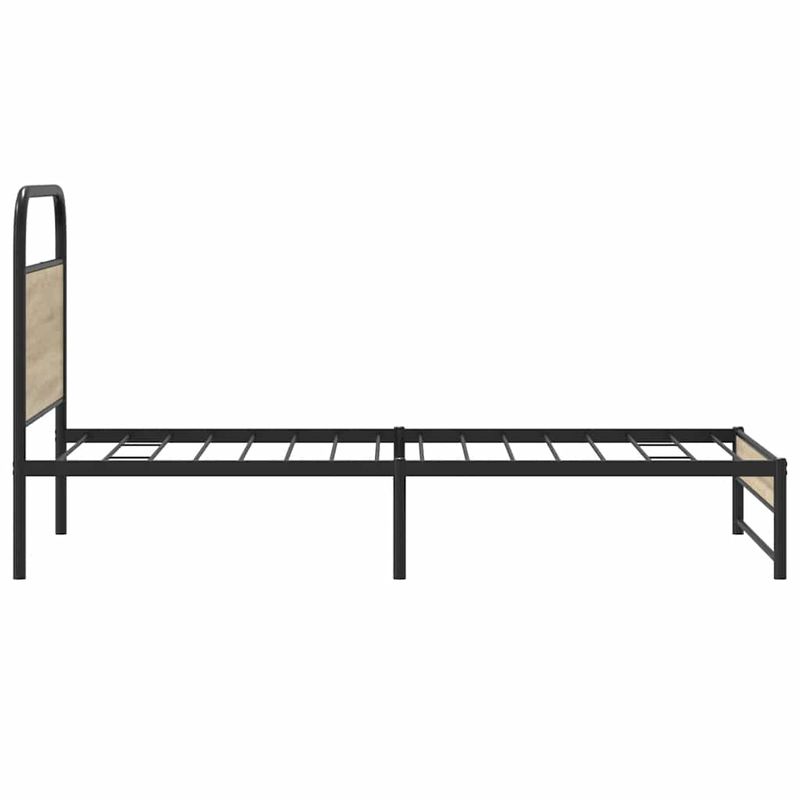 Casa si Gradina - Mobilier - Paturi si accesorii - Paturi - Cadru de pat fara saltea 107x203 cm Stejar fumuriu, model cu tăblie de cap și tăblie de picioare joasă dublă - Infinity.ro