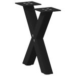 Casa si Gradina - Mobilier - Feronerie si accesorii mobila - Picioare masuta cafea in forma X, 2 buc Negru 30x(30-31) cm Otel, mărime 30x(30-31) cm (40 mm) - Infinity.ro