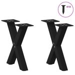Casa si Gradina - Mobilier - Feronerie si accesorii mobila - Picioare masuta cafea in forma X, 2 buc Negru 30x(30-31) cm Otel, mărime 30x(30-31) cm (40 mm) - Infinity.ro