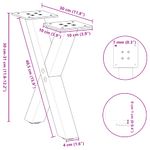 Casa si Gradina - Mobilier - Feronerie si accesorii mobila - Picioare masuta cafea in forma X, 2 buc Negru 30x(30-31) cm Otel, mărime 30x(30-31) cm (40 mm) - Infinity.ro
