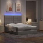 Casa si Gradina - Mobilier - Paturi si accesorii - Paturi - Cadru de pat otoman cu saltea Taupe 140x200cm Material - Infinity.ro