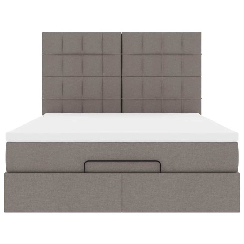 Casa si Gradina - Mobilier - Paturi si accesorii - Paturi - Cadru de pat otoman cu saltea Taupe 140x200cm Material - Infinity.ro
