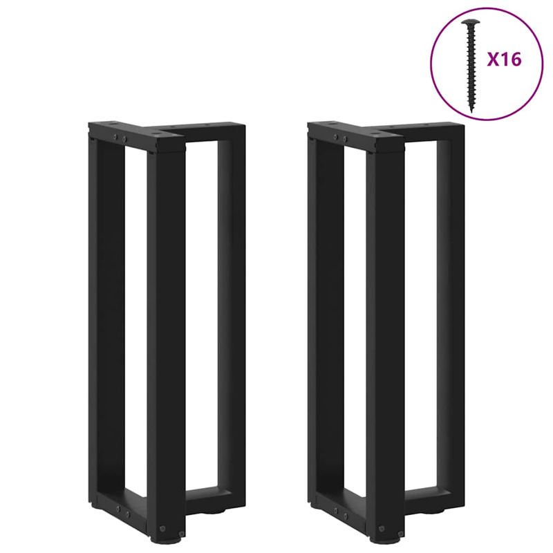 Casa si Gradina - Mobilier - Feronerie si accesorii mobila - Picioare masa consola in forma de T, 2 buc Negru Otel, mărime 38x25x(72-73) cm - Infinity.ro