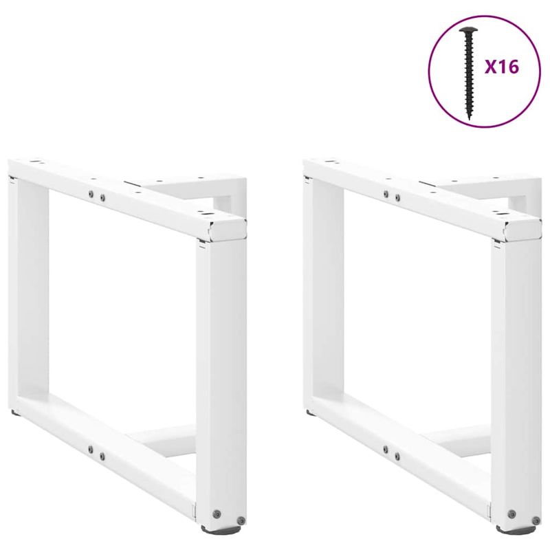 Casa si Gradina - Mobilier - Feronerie si accesorii mobila - Picioare masuta de cafea in forma de T, 2 buc alb otel, mărime 60x25x(42-43) cm - Infinity.ro