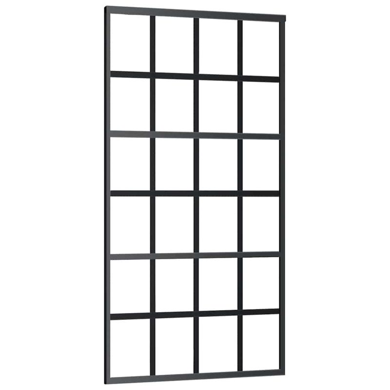 Casa si Gradina - Constructii - Usi interior, exterior si garaj - Usi interior - Usa glisanta cu set feronerie 102x205 cm ESG sticla și aluminiu, model grilă 6x4 - Infinity.ro