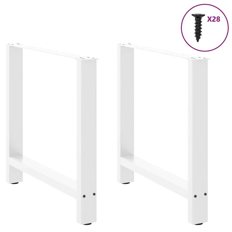 Casa si Gradina - Mobilier - Feronerie si accesorii mobila - Picioare masuta de cafea alb 2 buc 70x(72-73) cm otel - Infinity.ro