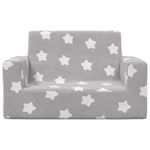 Casa si Gradina - Mobilier - Mobilier copii - Mobilier camera copiilor - Canapea pentru copii 2 locuri, gri deschis cu stele, plus moale - Infinity.ro