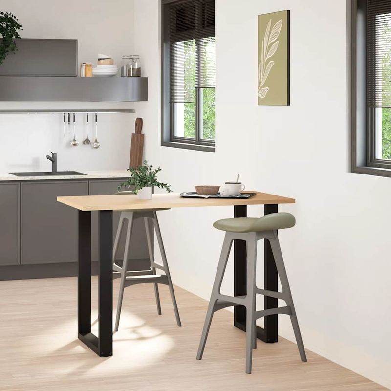 Casa si Gradina - Mobilier - Feronerie si accesorii mobila - Picioare pentru masuta de cafea in forma de U 2 buc Negru Otel - Infinity.ro