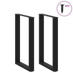 Casa si Gradina - Mobilier - Feronerie si accesorii mobila - Picioare pentru masuta de cafea in forma de U 2 buc Negru Otel - Infinity.ro