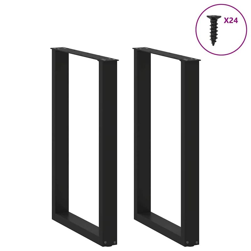 Casa si Gradina - Mobilier - Feronerie si accesorii mobila - Picioare pentru masuta de cafea in forma de U 2 buc Negru Otel - Infinity.ro