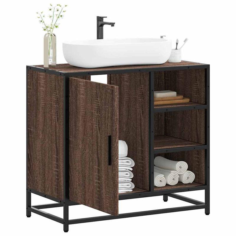 Casa si Gradina - Mobilier - Mobilier baie - Comode baie - Dulap pentru chiuveta de baie stejar maro 65x33x60 cm lemn - Infinity.ro