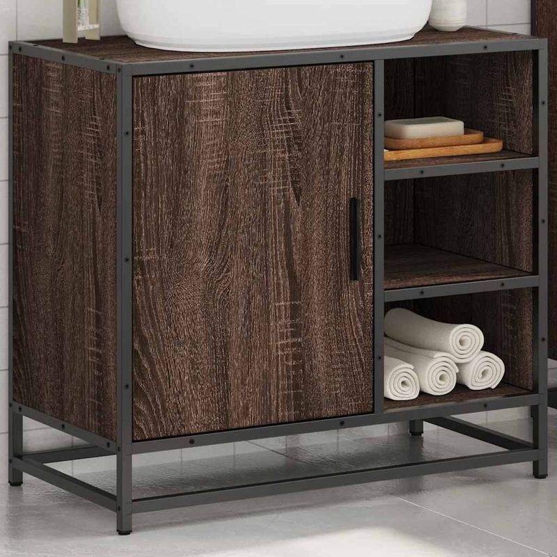Casa si Gradina - Mobilier - Mobilier baie - Comode baie - Dulap pentru chiuveta de baie stejar maro 65x33x60 cm lemn - Infinity.ro