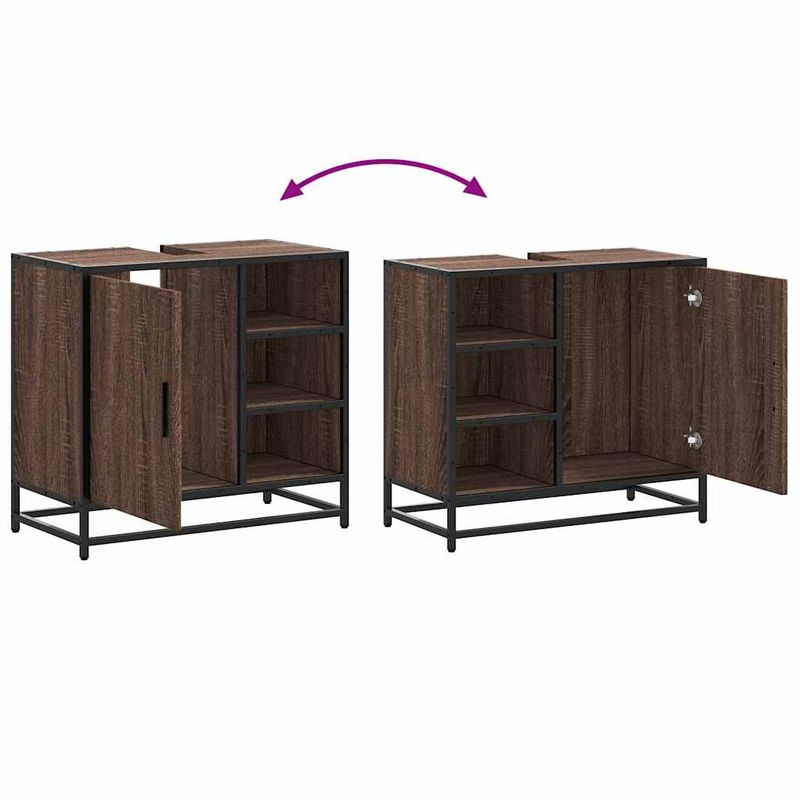 Casa si Gradina - Mobilier - Mobilier baie - Comode baie - Dulap pentru chiuveta de baie stejar maro 65x33x60 cm lemn - Infinity.ro