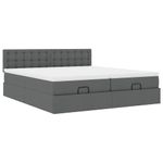 Casa si Gradina - Mobilier - Paturi si accesorii - Paturi - Cadru de pat otoman cu saltele Gri inchis 180x200cm tesatura - Infinity.ro