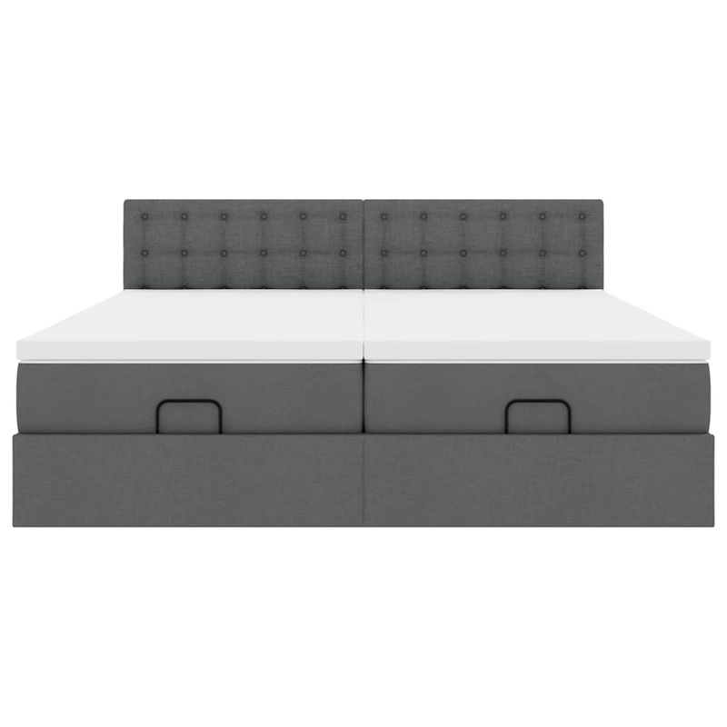 Casa si Gradina - Mobilier - Paturi si accesorii - Paturi - Cadru de pat otoman cu saltele Gri inchis 180x200cm tesatura - Infinity.ro