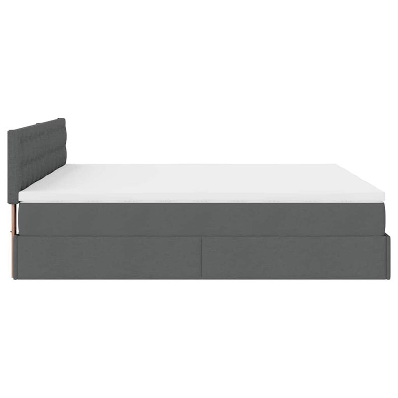 Casa si Gradina - Mobilier - Paturi si accesorii - Paturi - Cadru de pat otoman cu saltele Gri inchis 180x200cm tesatura - Infinity.ro